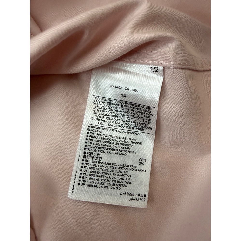 Banana Republic Womens 14 Non-Iron Short Sleeve Button Down Shirt Light Pink - Picture 4 of 9